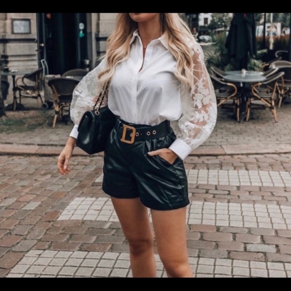 Zara organza sleeve shirt